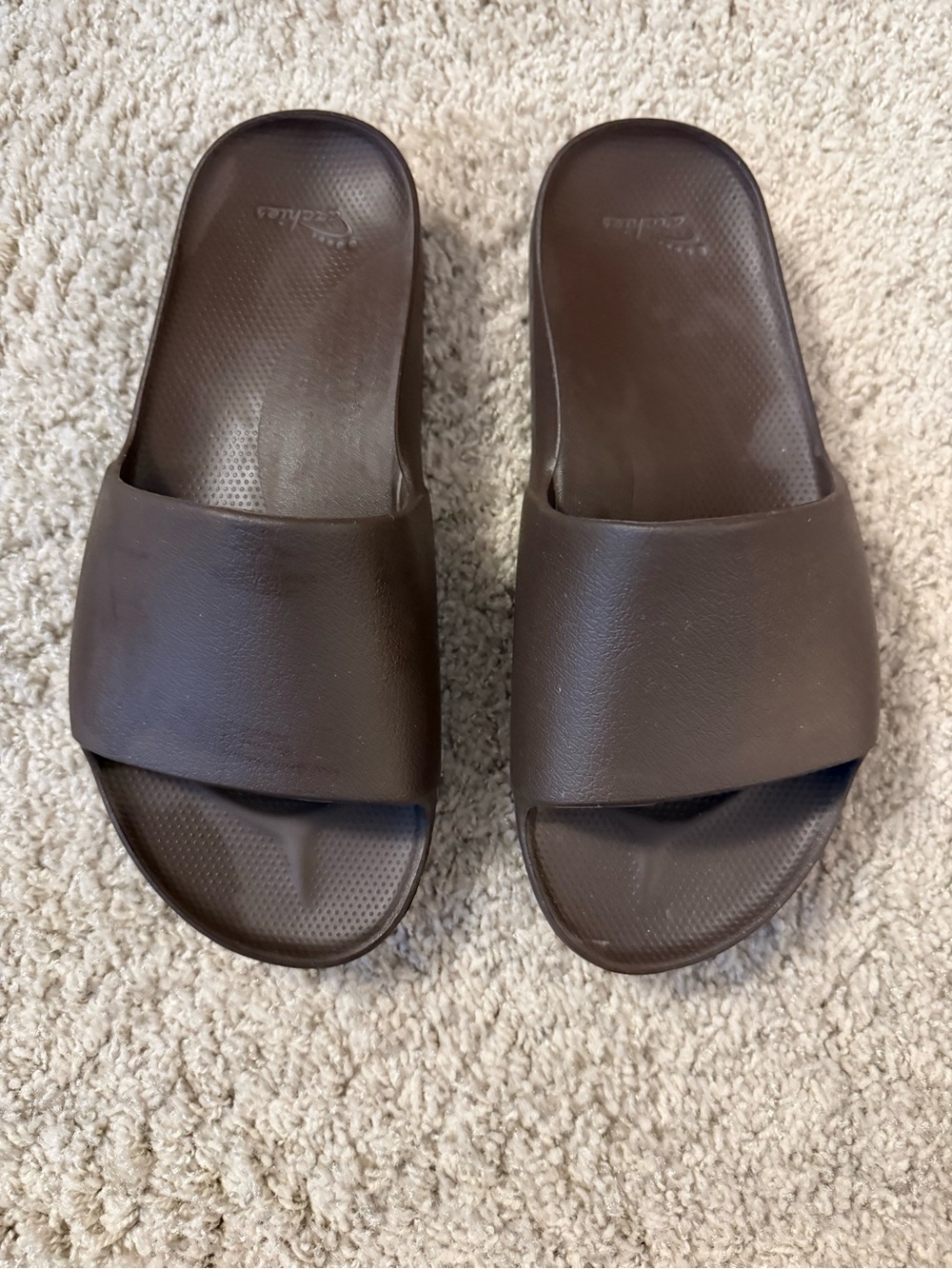 Women's Brown Slide Sandals - Cushioned Everyday Comfort